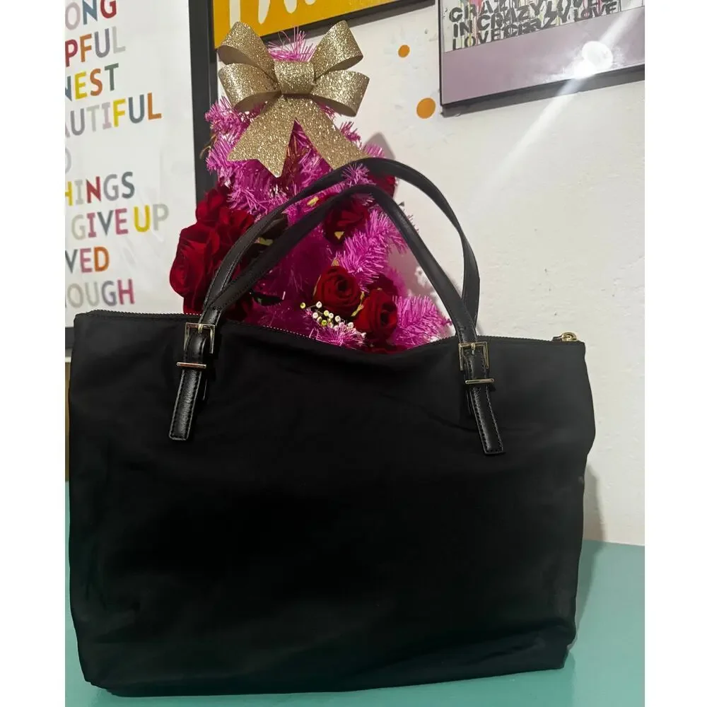 Kate Spade New York Black Nylon Tote Bag – Pre-Owned – Minor Wear on Handles - Picture 2 of 6